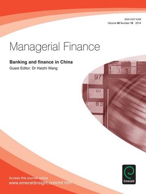 cover image of Managerial Finance, Volume 40, Issue 10